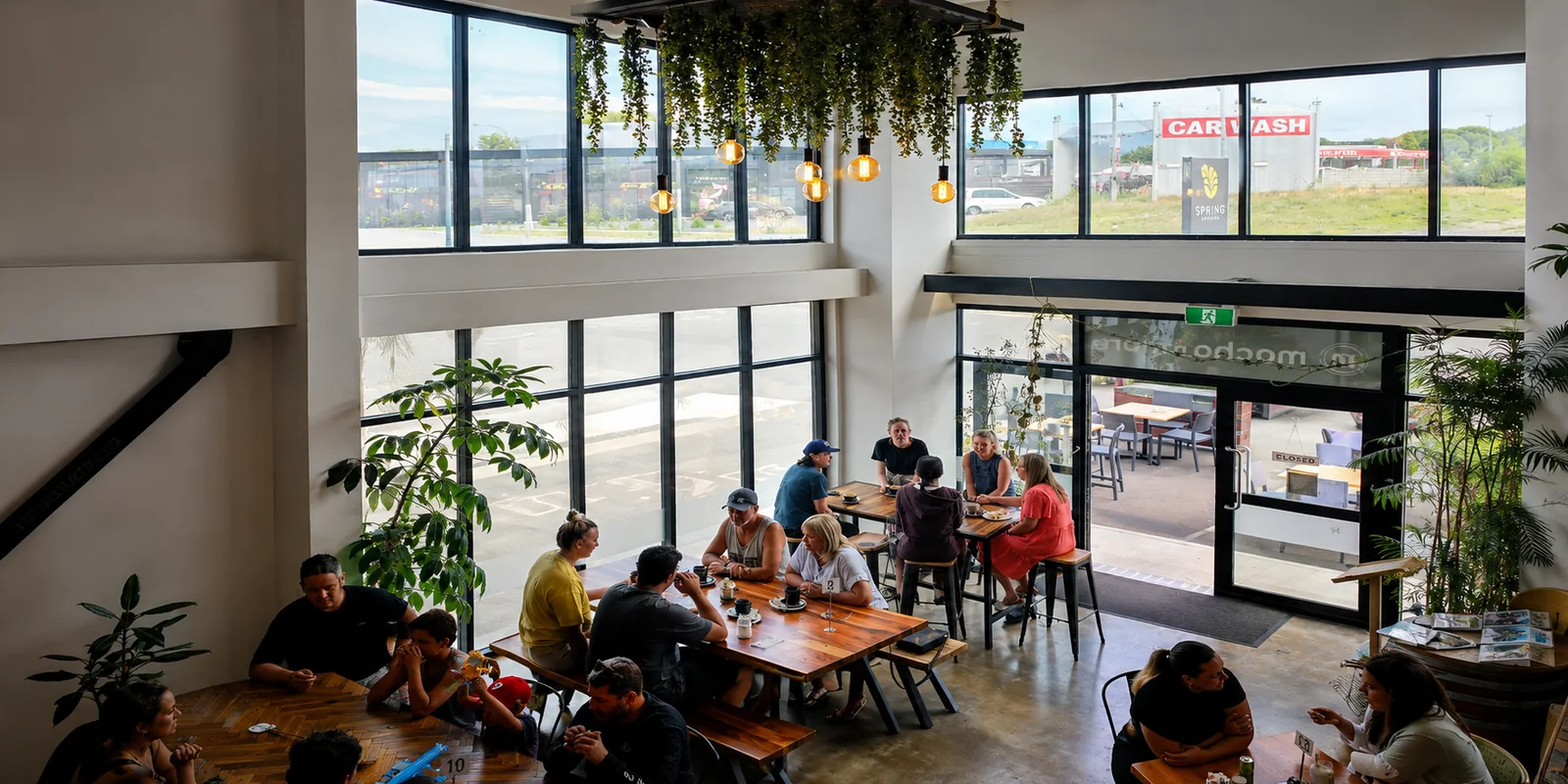 A view across the spacious Mocha n More dining room